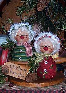 Christmas Mrs. Claus Santa Ann Doll Ornies Pattern #393  