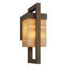 City One Light Outdoor Wall Lantern with Square Onyx in Bronze   Bulb 