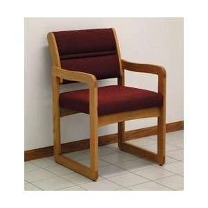  Medium Oak Sled Base Reception Chair   Wooden Mallet 