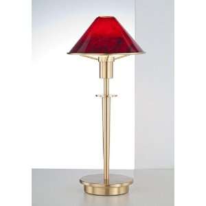  Magma Red Glass Brushed Brass Mini Holtkoetter Desk Lamp 