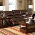 Wildon Home Red Bluff Dual Reclining Sofa in Dark Brown
