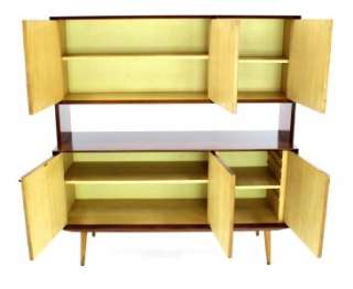   Mid Century Modern Teak Cabinet Sideboard Credenza Storage Wall Unit