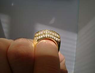   2ND QUALITY*Mens 14k Gold Gp PAVE iced out Hip Hop Ring BLING  