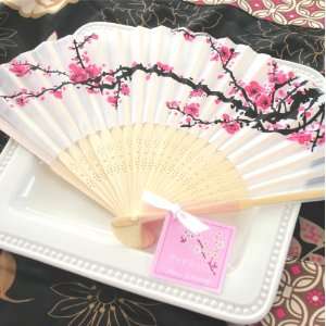  Cherry Blossom Silk Wedding Fan Favors Health & Personal 