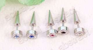 wholesale60pcs stainless steel rhinestone pierced earring jewelry