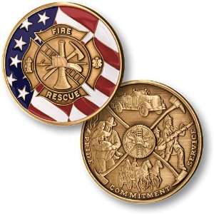  Maltese Cross with Flag Challenge Coin 