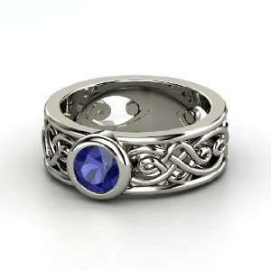  Alhambra Ring, Round Sapphire Platinum Ring Jewelry