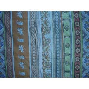  Indian Print Kalamkari Tapestry Bedspread Blue Twin