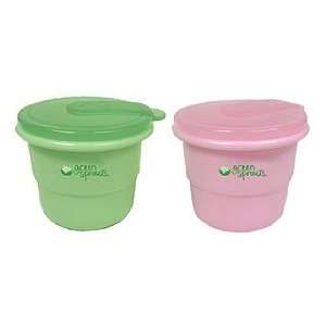  Grean Sprouts Snack Cups  2 pack, Pink/Sage Baby