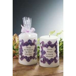  Hydrangea Pearl Purple Bridesmaid Candle