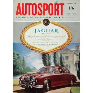 1957 Ad 1958 Jaguar 3.4 Litre Saloon Autosport Cover   Original Print 