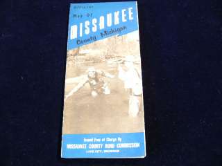 Vintage Official MISSAUKEE County MI Michigan Road Map  