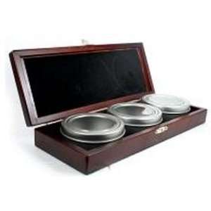  Wooden Gift Box with 3 Clear Lid Tins