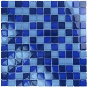  Aqua mosaics   1 x 1 glass mosaic in cobalt blue blend 