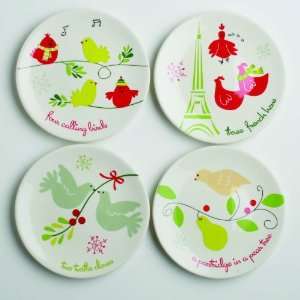  Christmas Holiday Appetizer Plates Set/4