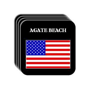  US Flag   Agate Beach, Oregon (OR) Set of 4 Mini Mousepad 
