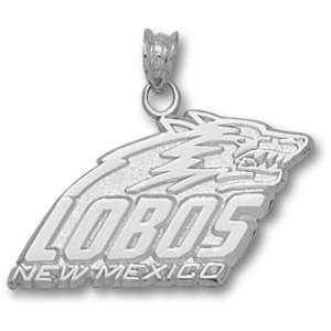 University of New Mexico New Wolf Head Lobos Pendant (Silver 