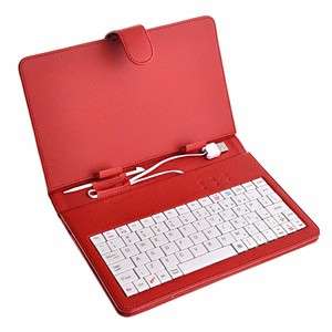 USB Keyboard and RED Protective Leather Cover Case for 7 Android 