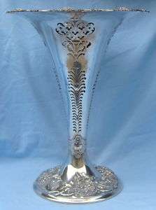 Tiffany & Co. Art Nouveau Sterling Silver 17 Tall Vase  