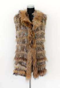 Knit fur sleeveless vests rabbit fur with raccoon fur  