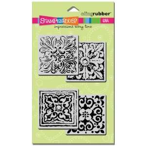  Tiled Quad Cube   Cling Rubber Stamps Arts, Crafts 