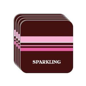 Personal Name Gift   SPARKLING Set of 4 Mini Mousepad Coasters (pink 