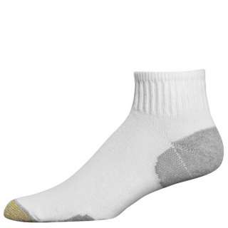 Gold Toe mens socks ADC Cushion Tec quarter white 3 pairs  