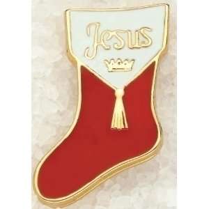 Club Pack of 12 Christmas Jewelry Jesus is the Reason Stocking Shaped 