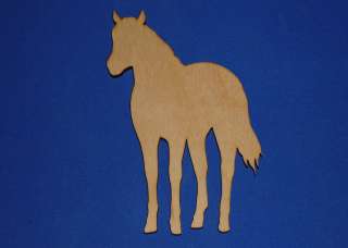 Standing Horse Shape Flat Unfinished Wood Craft Cut Outs Variety Sizes 