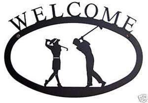 WROUGHT IRON GOLFER WELCOME SIGN   LARGE  