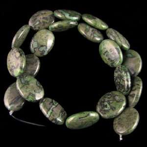 20mm green crazy lace agate flat oval beads 16 strand  