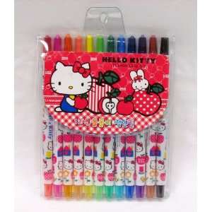  Hello Kitty 12 pcs Crayon Set Twistable 
