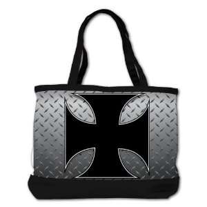   Bag Purse (2 Sided) Black Iron Maltese Cross Plate 