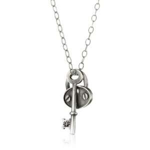  Lotus Jewelry Studio Oval Lock and Key Necklace Jewelry