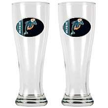   American Miami Dolphins 16oz Pilsner Glass   Set of 2   