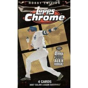  2007 Topps Chrome Baseball Factory Sealed Hobby Pack (4 