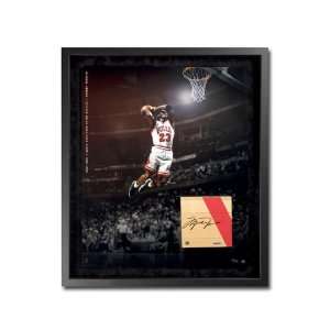 Michael Jordan Autographed Bulls Game Used Floor Piece (Air)  