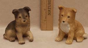 Set of 2 Dogs HOMCO Puppy Figurines German Shepherd Collie Dog  