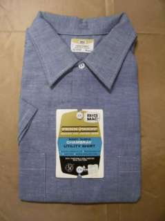 VTG Big Mac Chambray Cotton Work Shirt Sz XL 70s NOS  