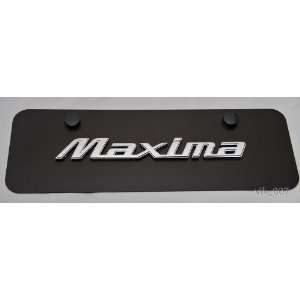  Nissan Maxima 3D Logo on Black steel License Plate 