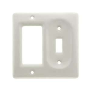  White Porcelain Toggle/GFI Combination Switchplate.