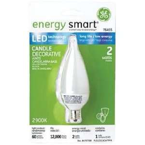   Energy Smart 2 Watt LED Bent Tip White Candelabra Bulb Home