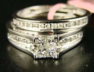 LADY BRIDAL ENGAGEMENT DIAMOND DUO RING BAND SET 1.0 CT  