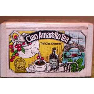 Ciao Amarettio Flavored Teas (25 Tea Bags) in Wooden Box  