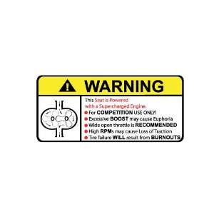  Seat Supercharger Type II Warning sticker decal