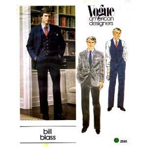  Vogue 2585 Vintage Sewing Pattern Bill Blass Mens Jacket 