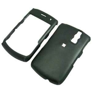 BLACK LEATHER design for Blackberry Curve 8330 snap on cover faceplate 