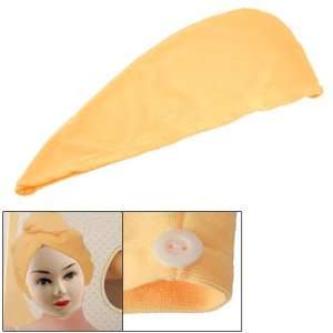   Water Absorbent Yellow Microfiber Hair Dry Hat Towel