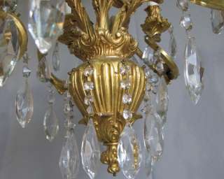 Old French bronze & crystal chandelier # 08072  