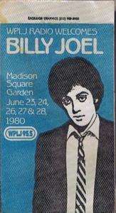 Billy Joel WPLJ Radio , Madison Sq. Garden, 6/23++ 1980  